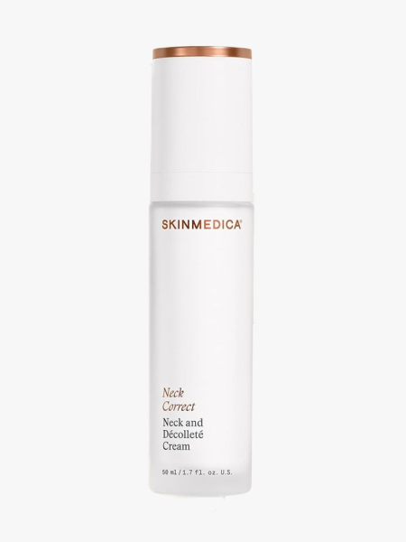 SkinMedica Neck Correct Cream in branded component on a light gray background